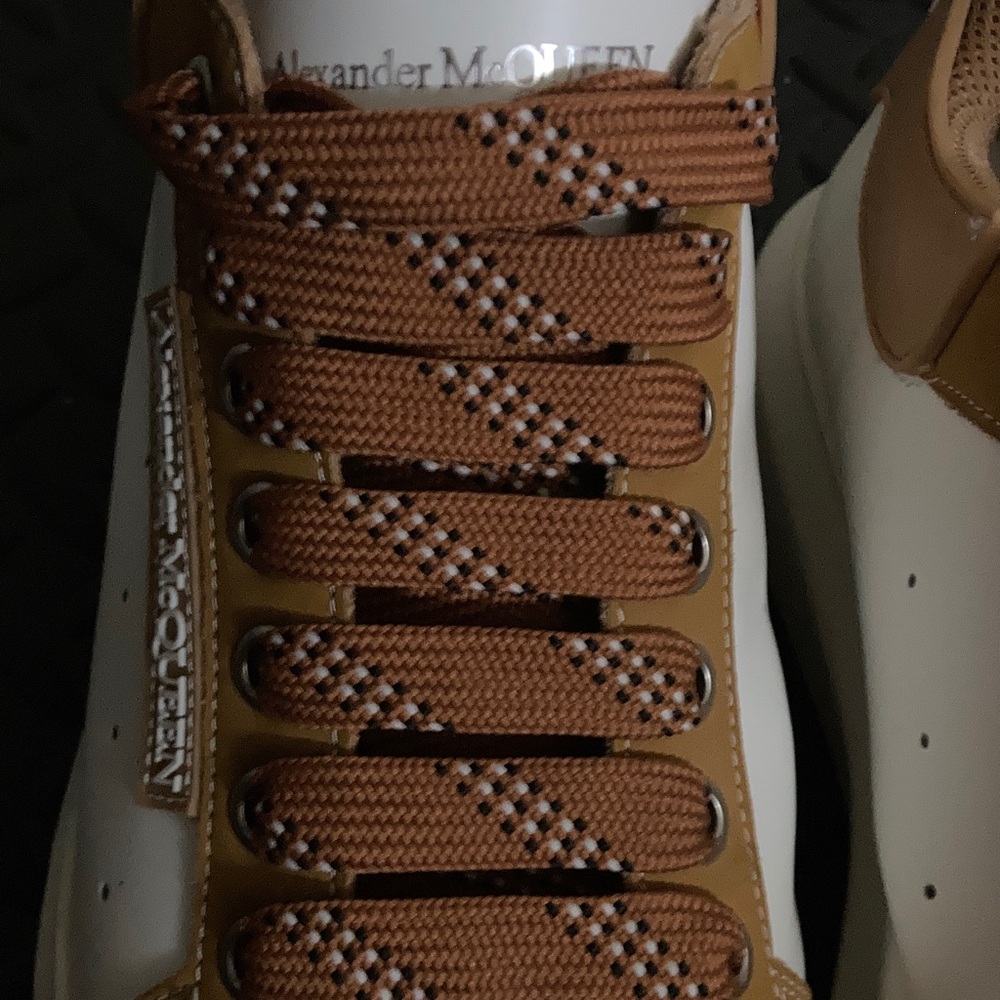 Alexander McQueen Men's Tan and White Sneakers - Picture 2 of 12